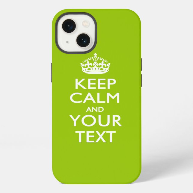 Personalized KEEP CALM AND Your Text iPhone Case (Back)