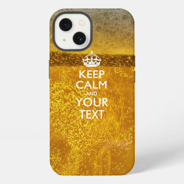 Personalized KEEP CALM AND Your Text iPhone Case (Back)