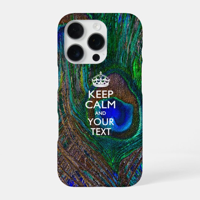 Personalized KEEP CALM AND Your Text iPhone Case (Back)