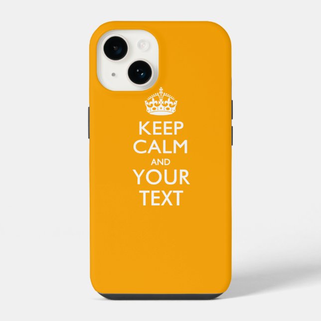 Personalized KEEP CALM AND Your Text iPhone Case (Back)