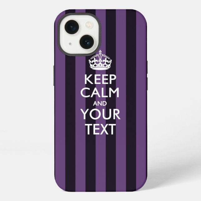 Personalized KEEP CALM AND Your Text iPhone Case (Back)