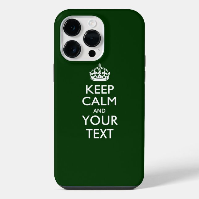 Personalized KEEP CALM AND Your Text iPhone Case (Back)