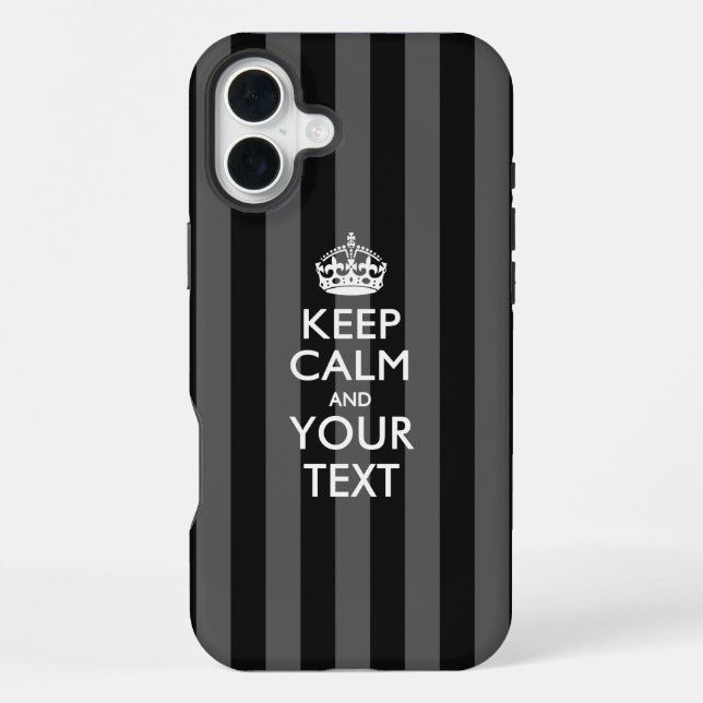 Personalized KEEP CALM AND Your Text iPhone Case (Back)