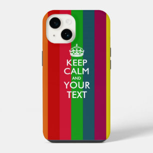 Personalized KEEP CALM AND Your Text iPhone 14 Case
