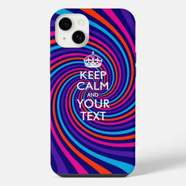 Personalized KEEP CALM AND Your Text iPhone Case (Back)