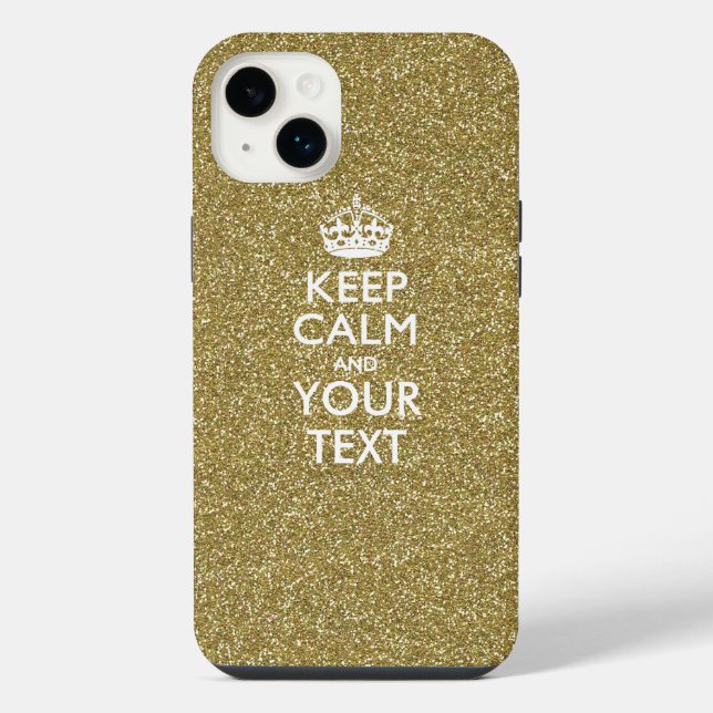 Personalized KEEP CALM AND Your Text iPhone Case (Back)