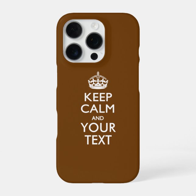 Personalized KEEP CALM AND Your Text iPhone Case (Back)