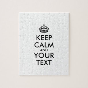 Personalized KEEP CALM and YOUR TEXT Jigsaw Puzzle