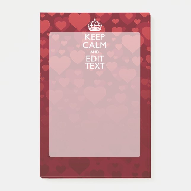 Personalized KEEP CALM AND Your Text Love Burgundy Post-it Notes (Front)