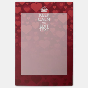 Personalized KEEP CALM AND Your Text Love Burgundy Post-it Notes