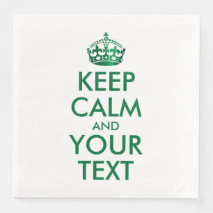Personalized KEEP CALM and YOUR TEXT Napkin