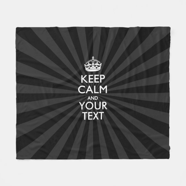 Personalized KEEP CALM and your text on burst Fleece Blanket (Front (Horizontal))