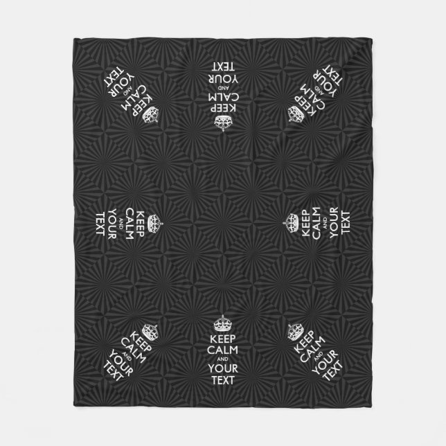 Personalized KEEP CALM and your text on burst Fleece Blanket (Front)
