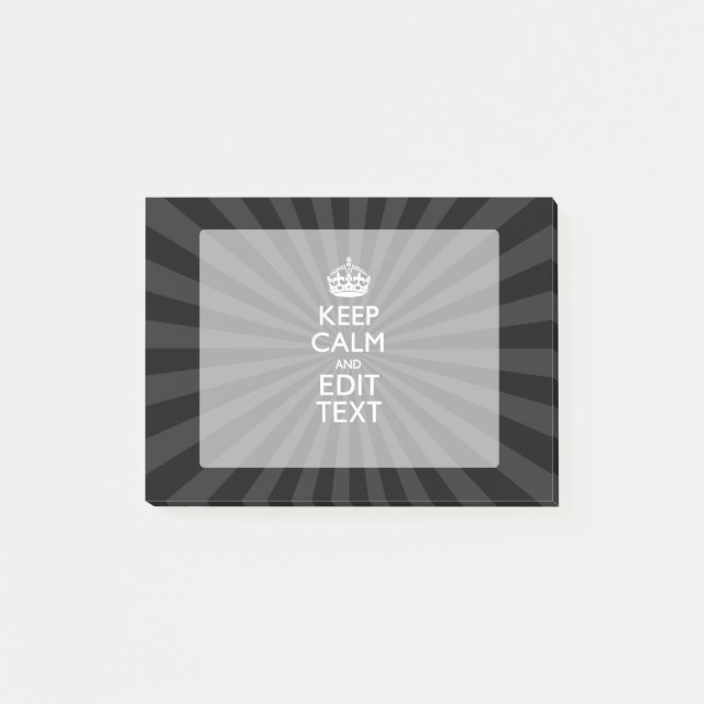 Personalized KEEP CALM and your text on burst Post-it Notes (Front)