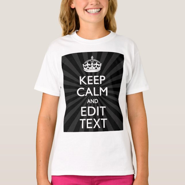 Personalized KEEP CALM and your text on burst T-Shirt (Front)