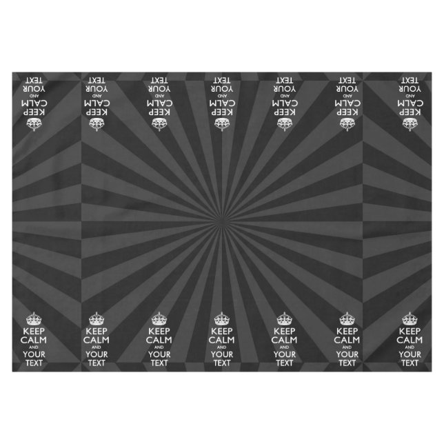 Personalized KEEP CALM and your text on burst Tablecloth (Front (Horizontal))