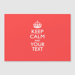 Personalized KEEP CALM and your text on Coral