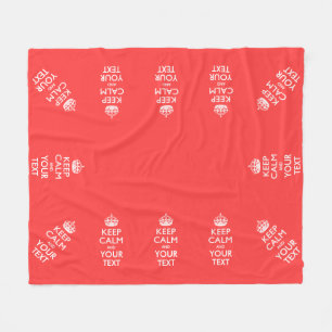 Personalized KEEP CALM and your text on Coral Fleece Blanket