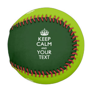 Personalized KEEP CALM and your text on green Baseball