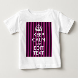 Personalized KEEP CALM and Your Text on Pink Baby T-Shirt