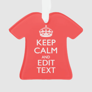 Personalized KEEP CALM and your text on Pink Coral Ornament