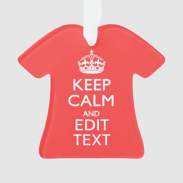 Personalized KEEP CALM and your text on Pink Coral Ornament (Front)