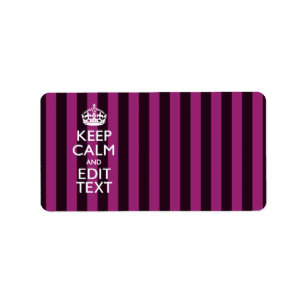 Personalized KEEP CALM and Your Text on Pink Label