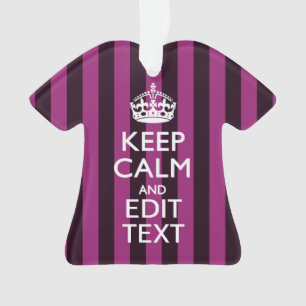 Personalized KEEP CALM and Your Text on Pink Ornament