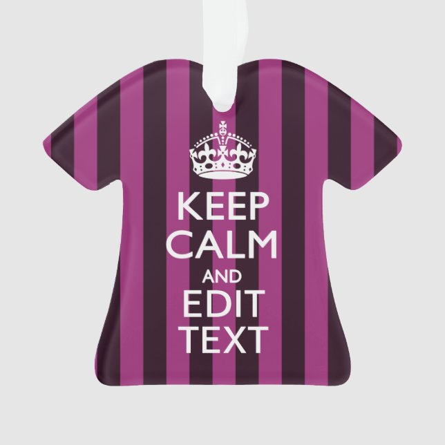 Personalized KEEP CALM and Your Text on Pink Ornament (Front)