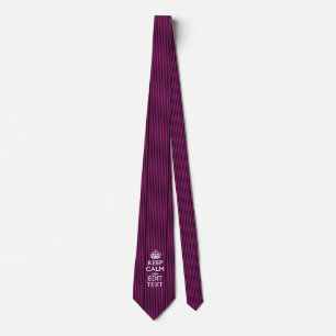 Personalized KEEP CALM and Your Text on Pink Tie