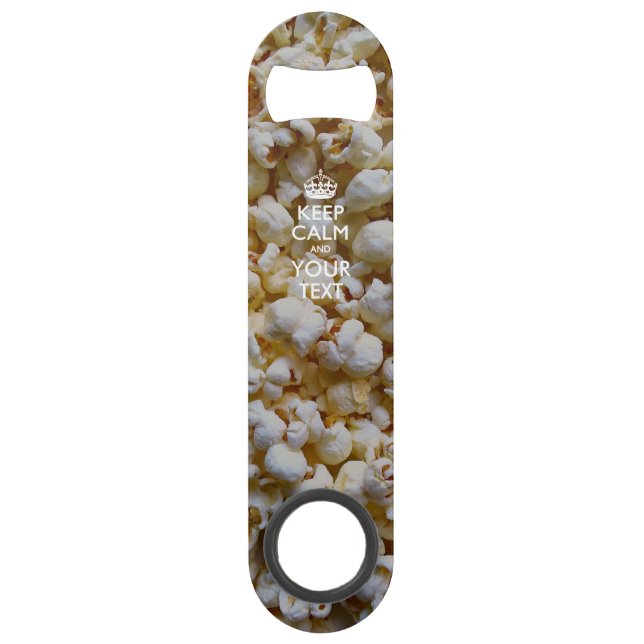 Personalized KEEP CALM AND Your Text on Popcorn Bar Key (Front)