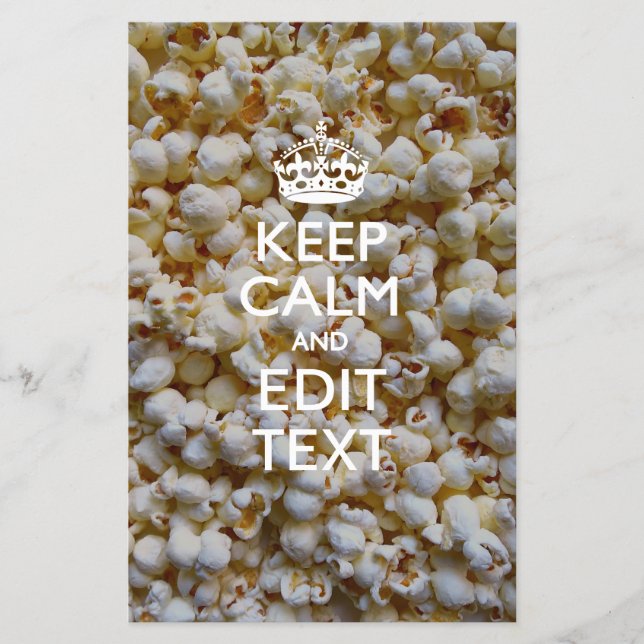 Personalized KEEP CALM AND Your Text on Popcorn Flyer (Front)