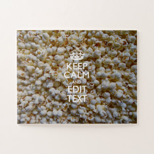 Personalized KEEP CALM AND Your Text on Popcorn Jigsaw Puzzle