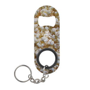 Personalized KEEP CALM AND Your Text on Popcorn Mini Bottle Opener