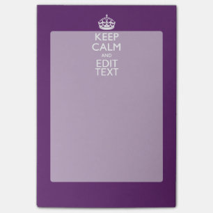 Personalized KEEP CALM AND Your Text on Purple Post-it Notes
