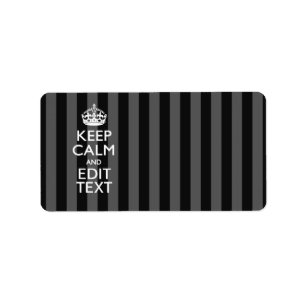 Personalized KEEP CALM AND Your Text on Stripes Label
