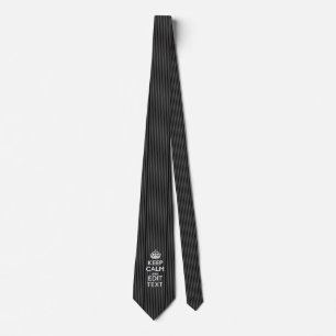 Personalized KEEP CALM AND Your Text on Stripes Tie