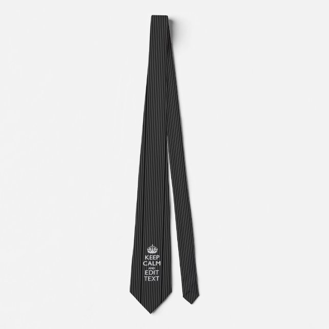 Personalized KEEP CALM AND Your Text on Stripes Tie (Front)