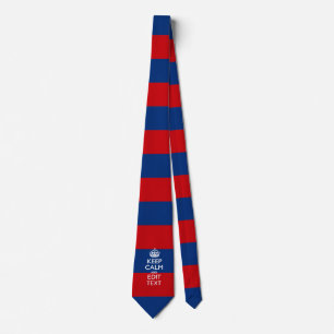 Personalized KEEP CALM AND Your Text on Stripes Tie