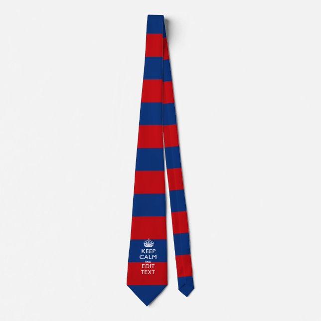 Personalized KEEP CALM AND Your Text on Stripes Tie (Front)