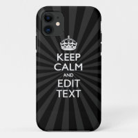 Personalized KEEP CALM and your text on Sunburst