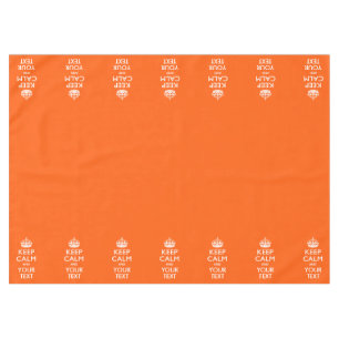 Personalized Keep Calm And Your Text Orange Tablecloth