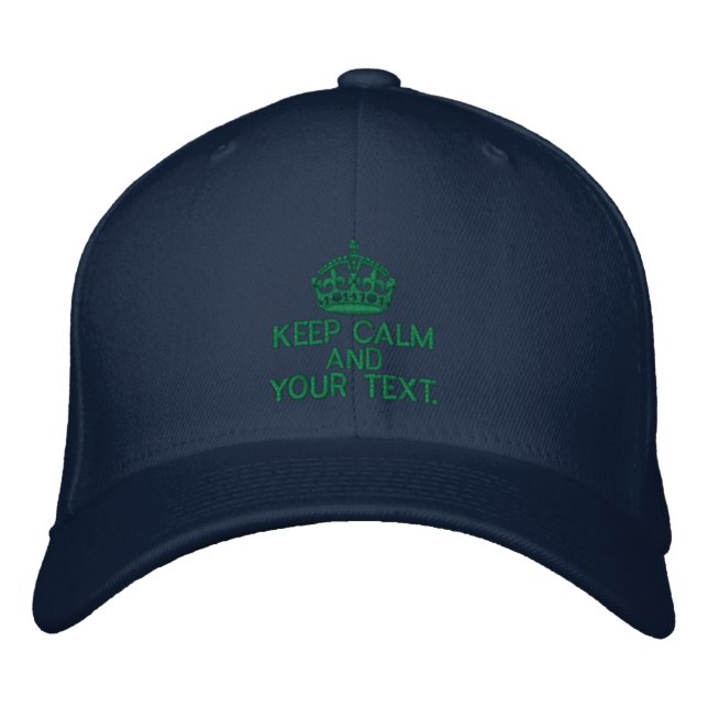 Personalized KEEP CALM AND Your Text Original Embroidered Hat (Front)