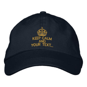 Personalized KEEP CALM AND Your Text Original Embroidered Hat