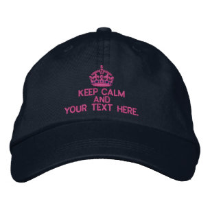 Personalized KEEP CALM AND Your Text Original Embroidered Hat