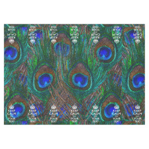 Personalized Keep Calm And Your Text Peacock Tablecloth