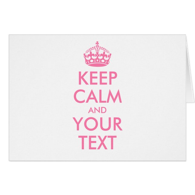 Personalized KEEP CALM and YOUR TEXT - pink words (Front Horizontal)