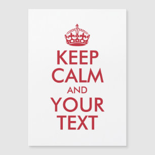 Personalized KEEP CALM and YOUR TEXT - red