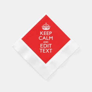 Personalized Keep Calm And Your Text Red Classic Napkin