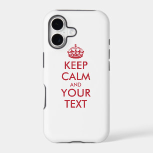 Personalized KEEP CALM and YOUR TEXT - red words
